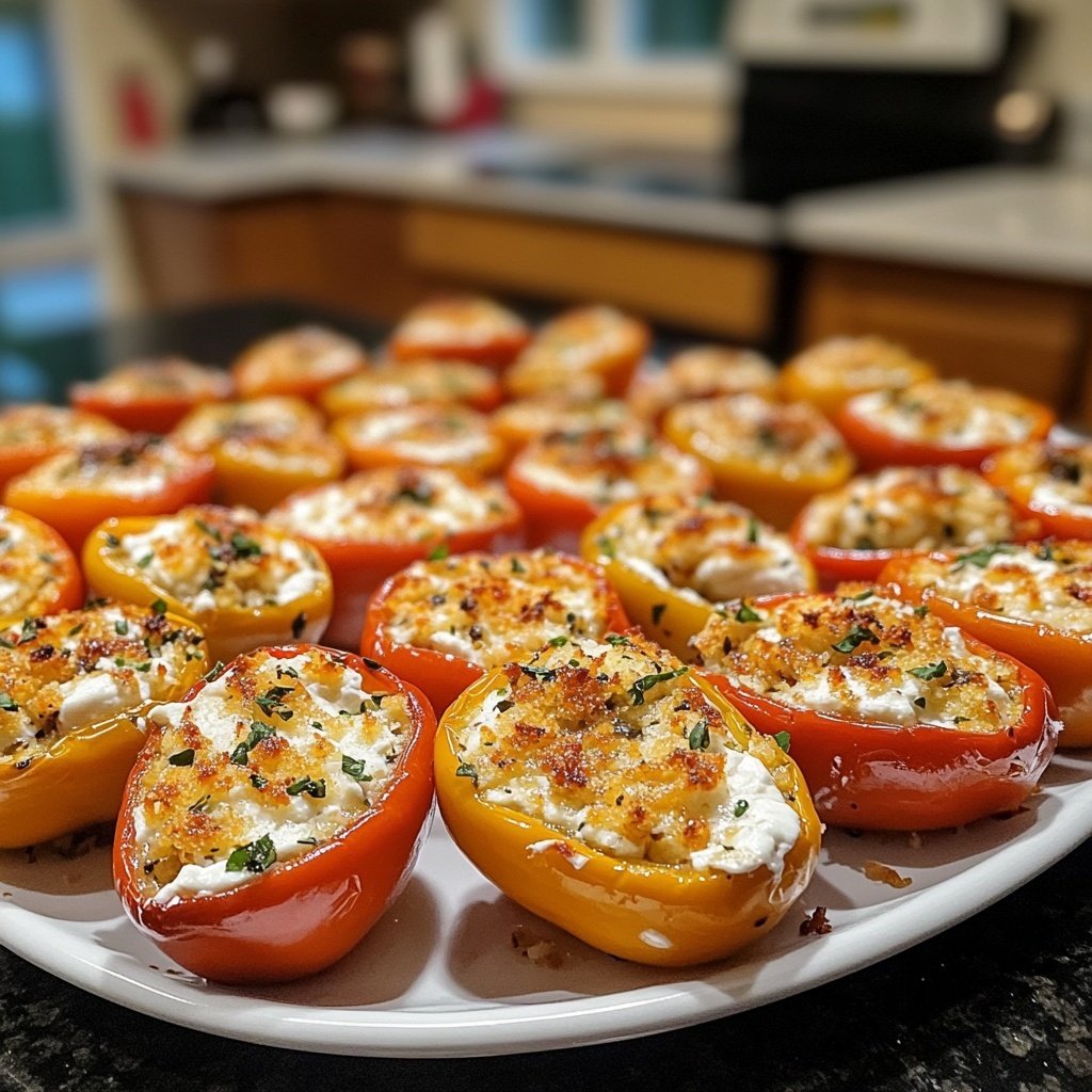 Super Bowl Appetizer Stuffed Mini Peppers