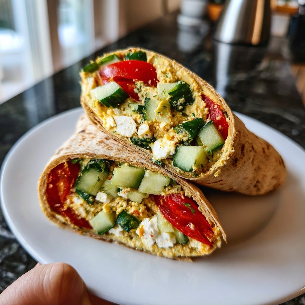 Healthy Lunch Mediterranean Chickpea Wrap