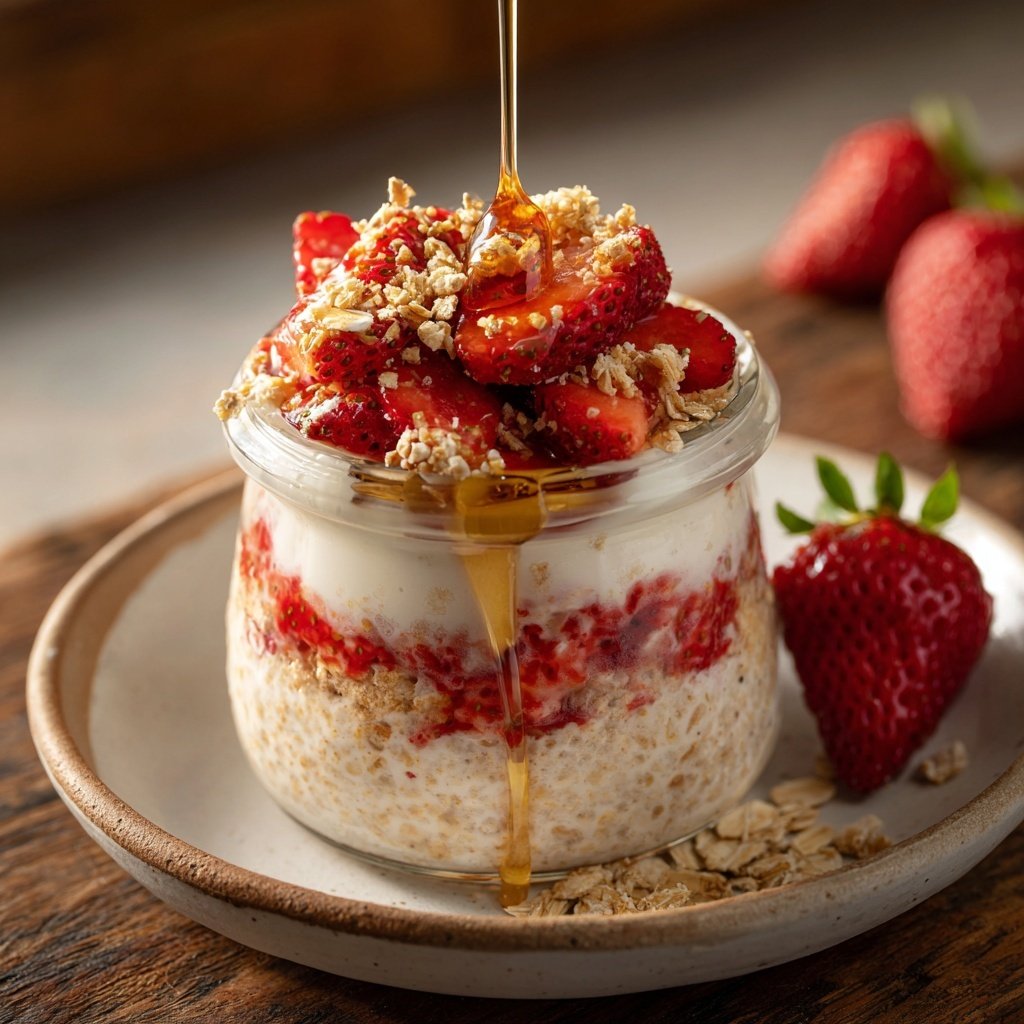 Strawberry Shortcake Overnight Oats