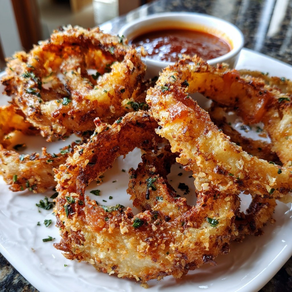 Super Bowl Appetizer Baked Onion Rings