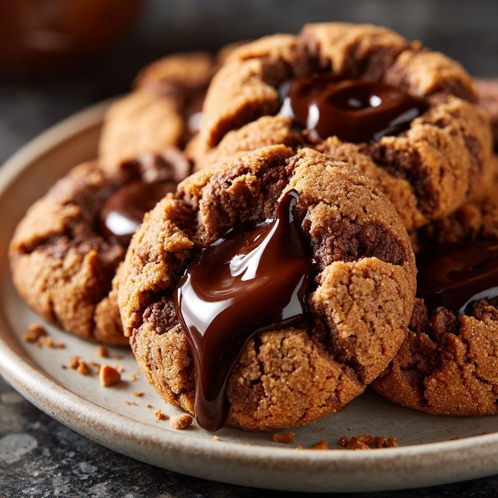 Chocolate Hazelnut Thumbprint Cookies