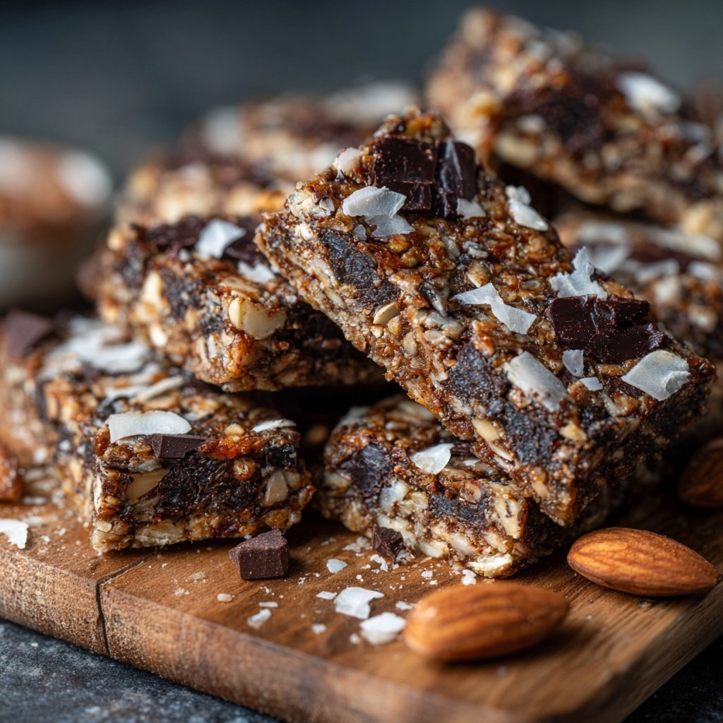 Chocolate Almond Coconut Energy Bars