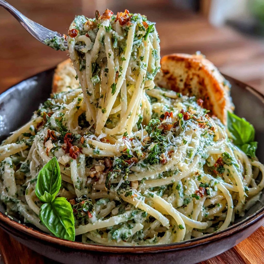 Chicken Pasta With Creamy Pesto Sauce