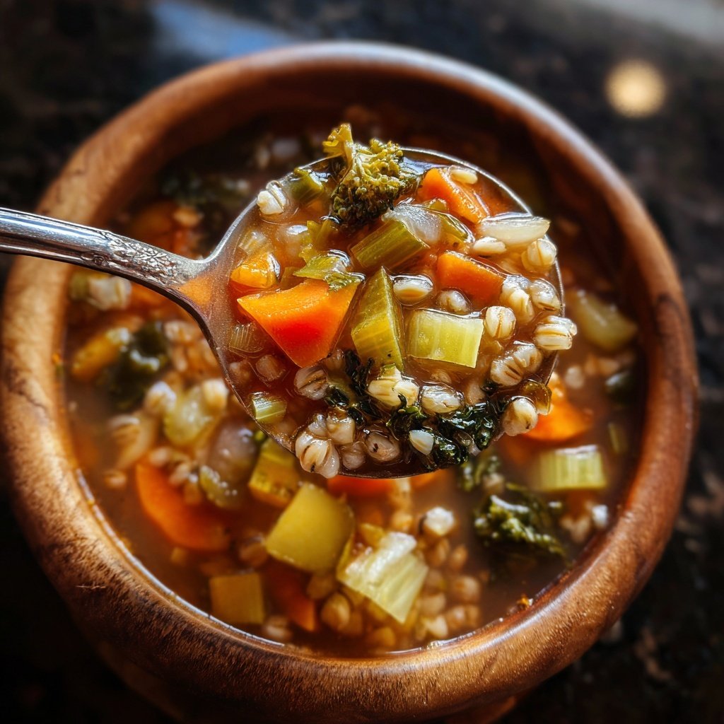 Healthy Crockpot Barley Vegetable Soup