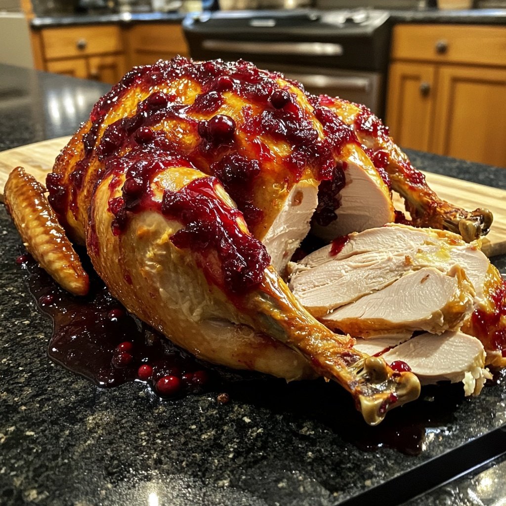 Roasted Turkey with Cranberry Glaze
