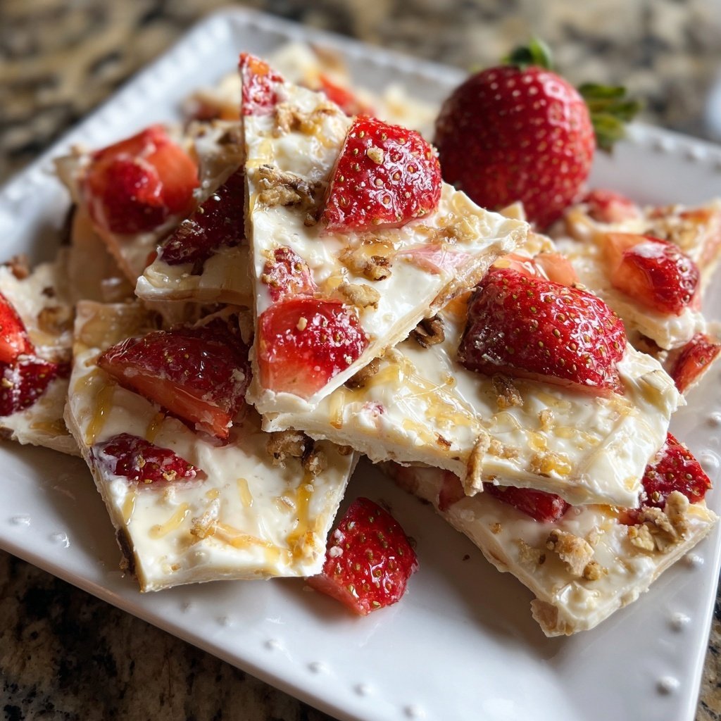 Valentines Treats Strawberry Yogurt Bark