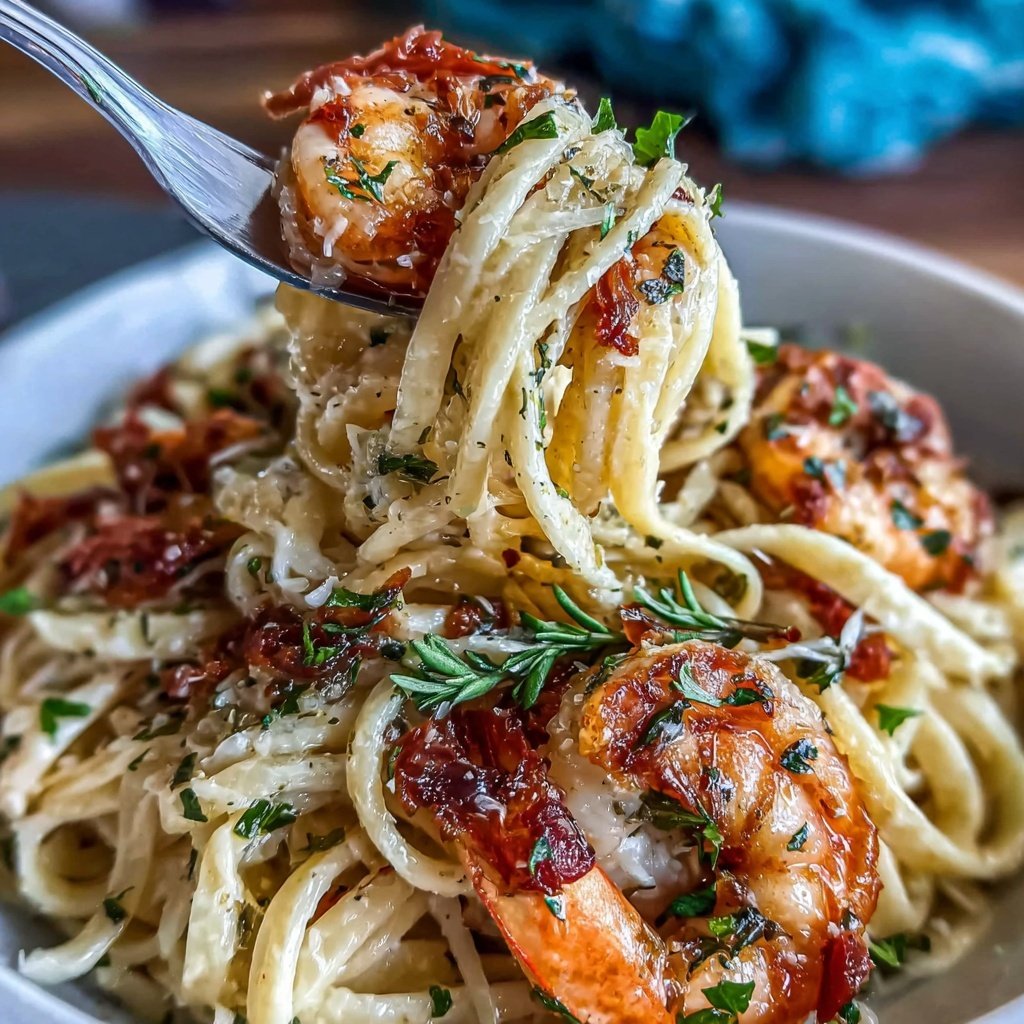 Shrimp Cream Sauce Pasta