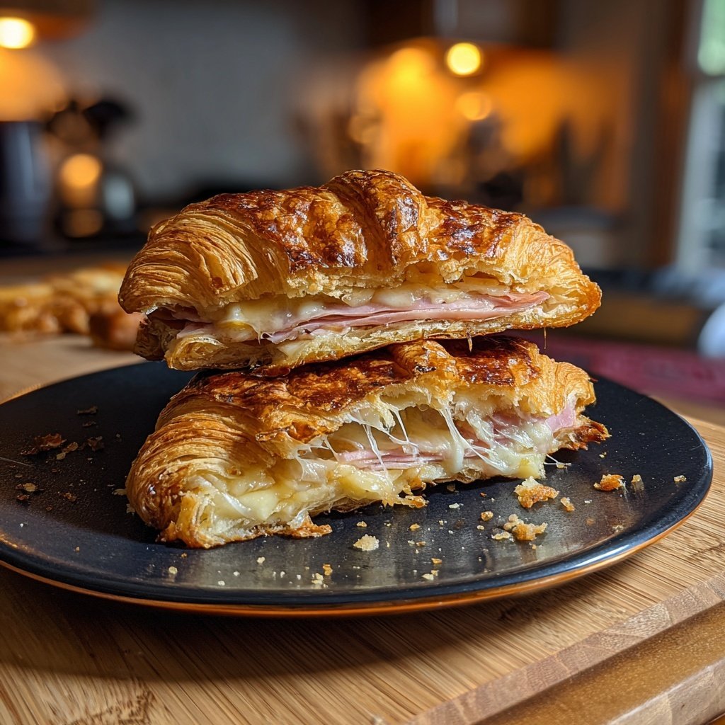 Crispy Oven Baked Croissant Sandwich