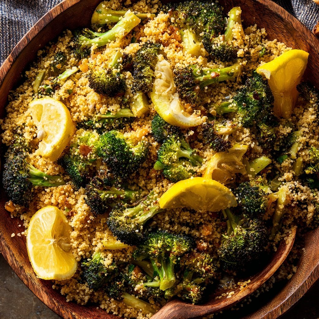 Roasted Broccoli Lemon Couscous
