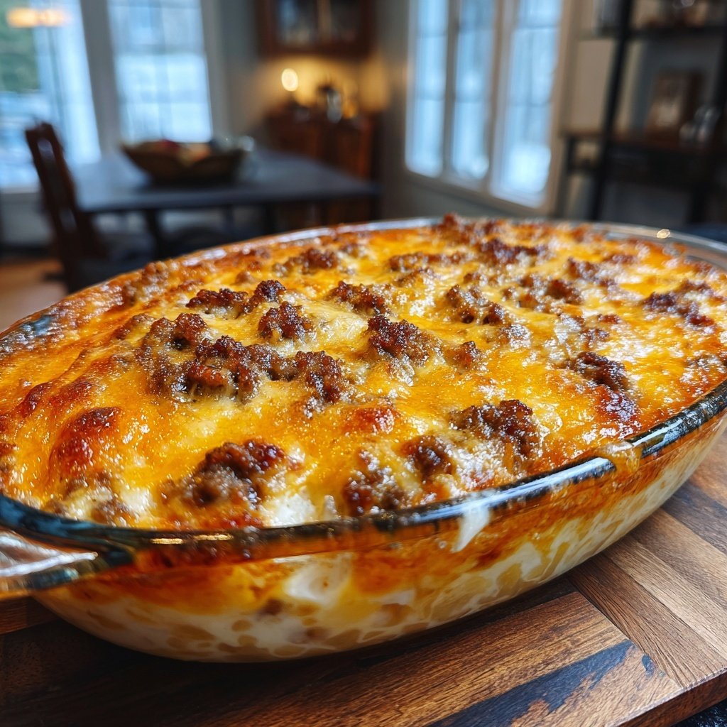 Ground Beef And Cheesy Potato Bake
