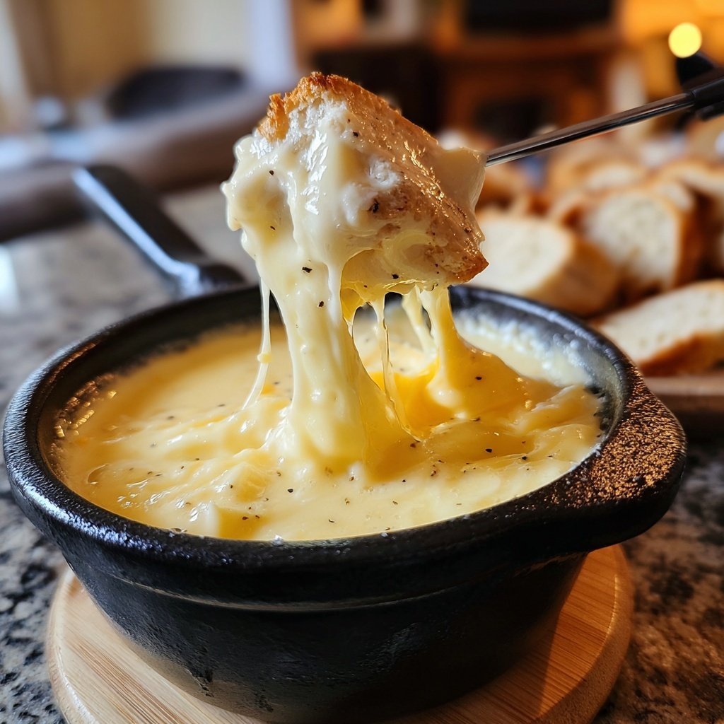 Fondue with Swiss Cheese and White Pepper